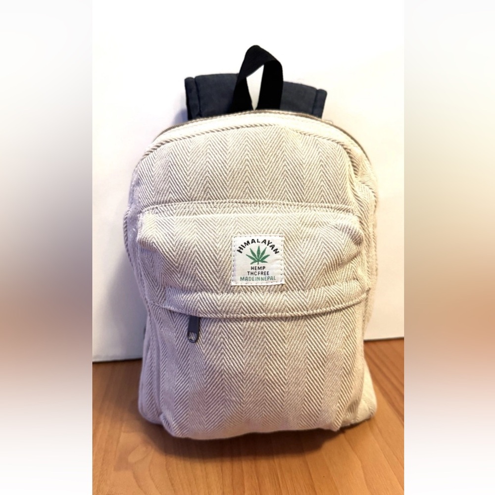 Handmade Himalayan Hemp Backpack For Outdoor Activities With Multiple Pockets